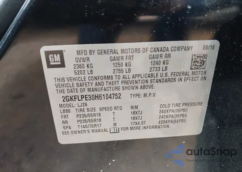 2017 GMC Terrain Slt from USA, damaged, VIN 2GKFLPE30H6104752